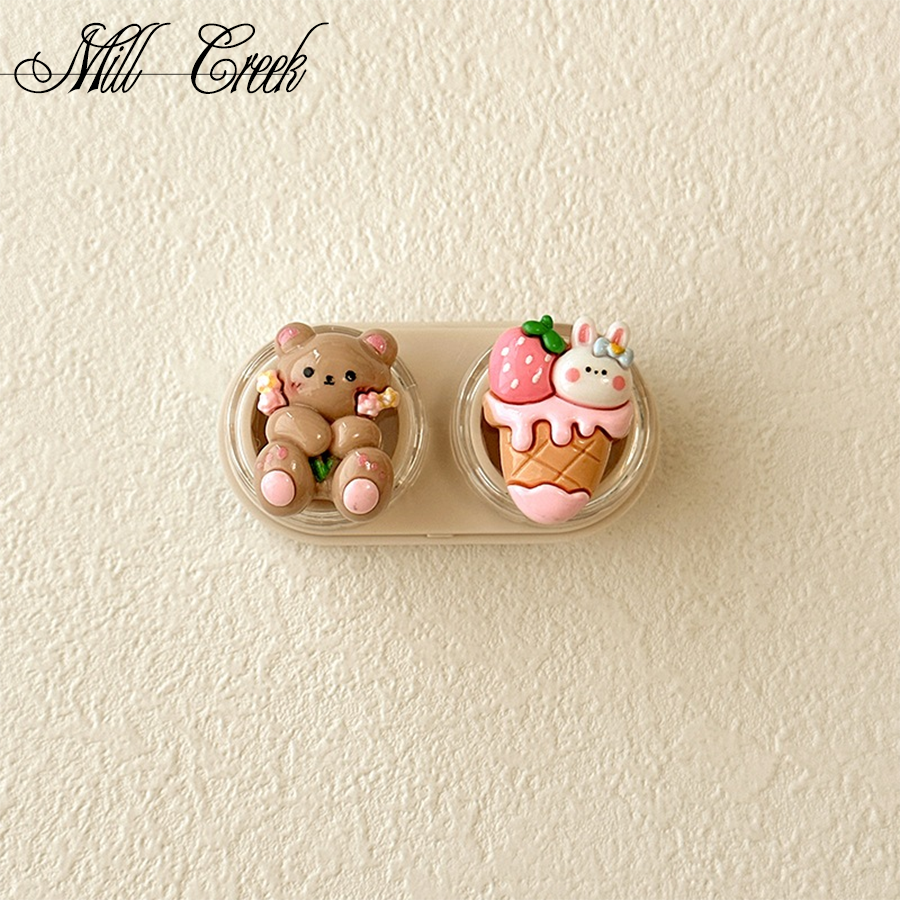 Cute cartoon bear contact lens case.（random）