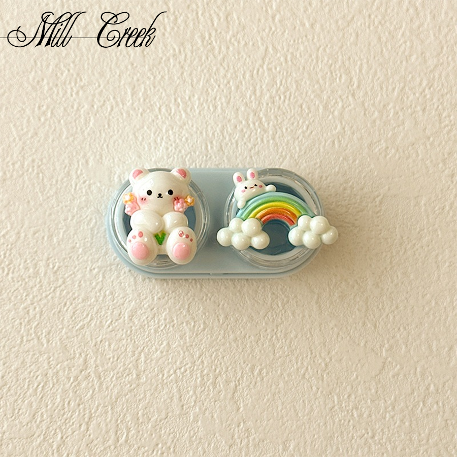 Cute cartoon bear contact lens case.（random）