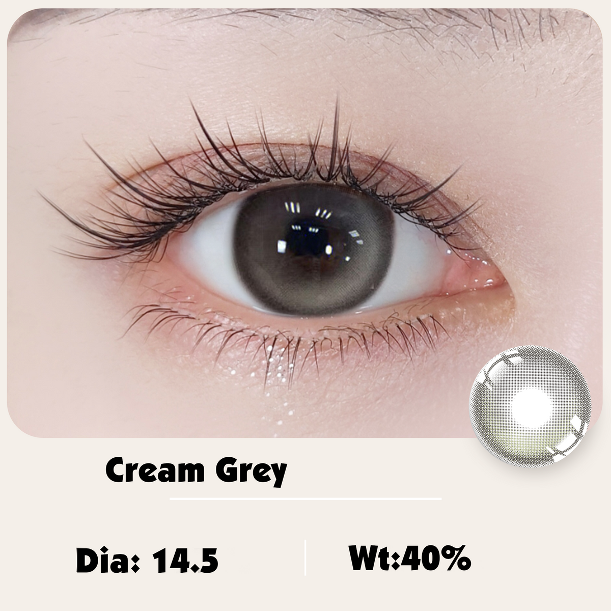 （One-day）Cream Grey  DIA:14.5 GDIA:13.8