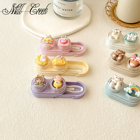 Cute cartoon bear contact lens case.（random）